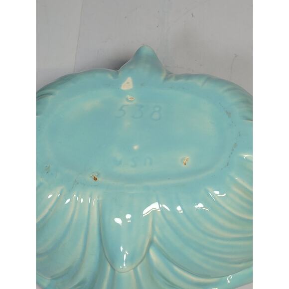 Vintage Aqua Pottery Console Bowl Planter USA 538 - Picture 5 of 6